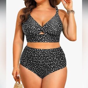 Polka Dot Two Piece Retro Swimsuit